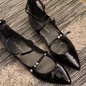Stuart Weitzman Black Leather Flats